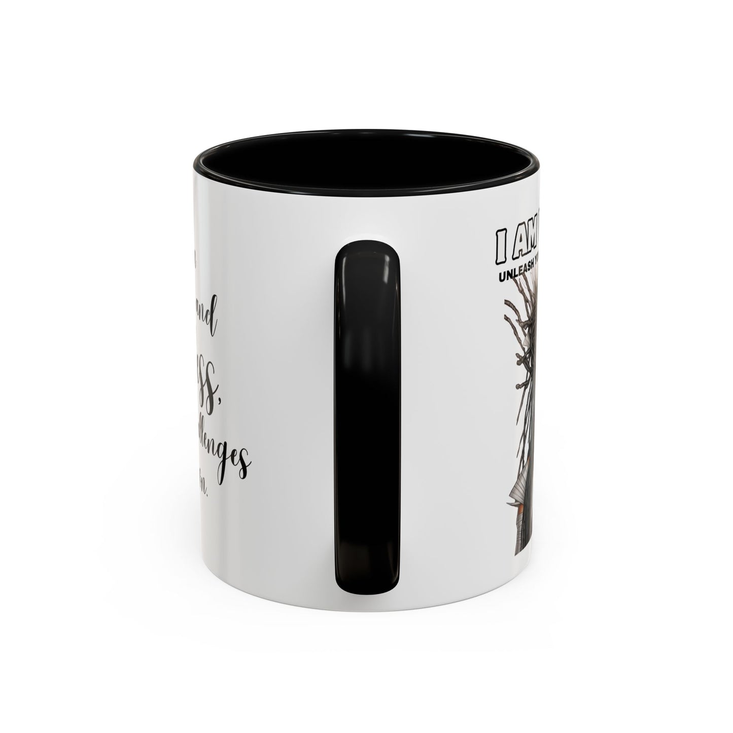 I Am Fierce and Fearless Coffee Mug | Empowering Ceramic Mug with Black Accents (11oz & 15 oz)